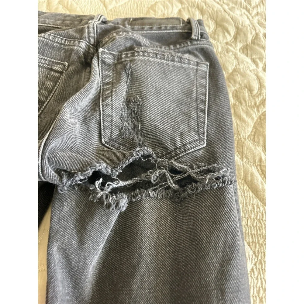 GRLFRND Karolina Jeans Women's 23 Black  Distressed Button Fly Raw‎ Hems